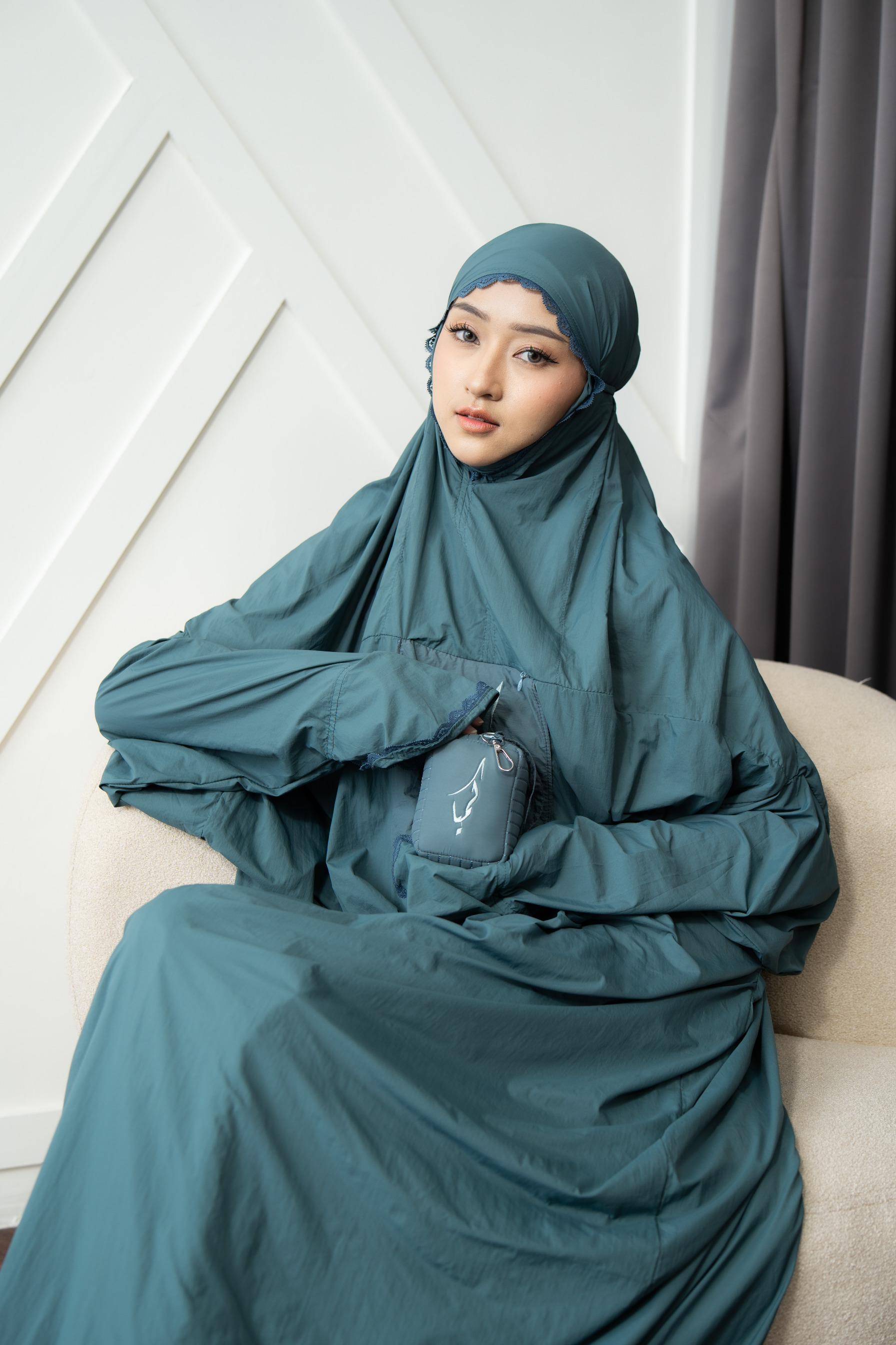 New, Mukena NAOMI, Mukena travel terbaru kimya, dengan hidden pocket memakai bahan parasute solite terbaik, sudah teruji nyaman dan ademnya