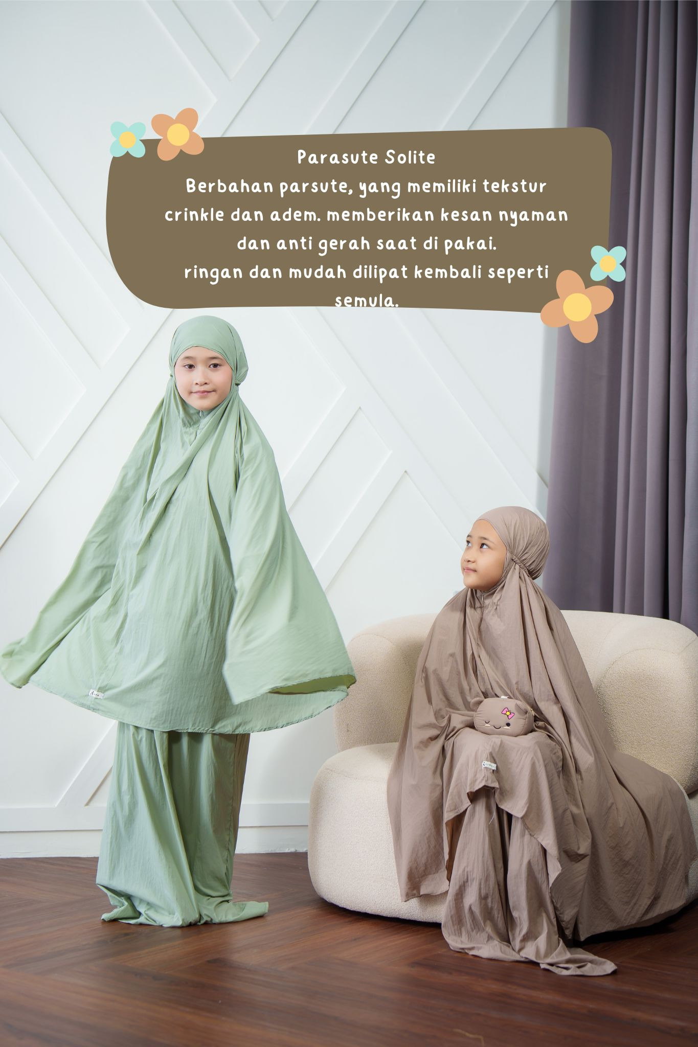 KYOMI KIMYA MUKENA TRAVEL ANAK 2IN1 FREE POUCH BONEKA RESLETING PARASUT COCOK DIPAKAI KEGIATAN ANAK DI SEKOLAH
