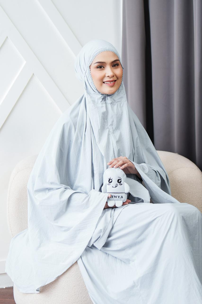 Mukena CHIBI by kimya, style 2 in 1 dengan tas character size jumbo, dengan bahan parasute solite