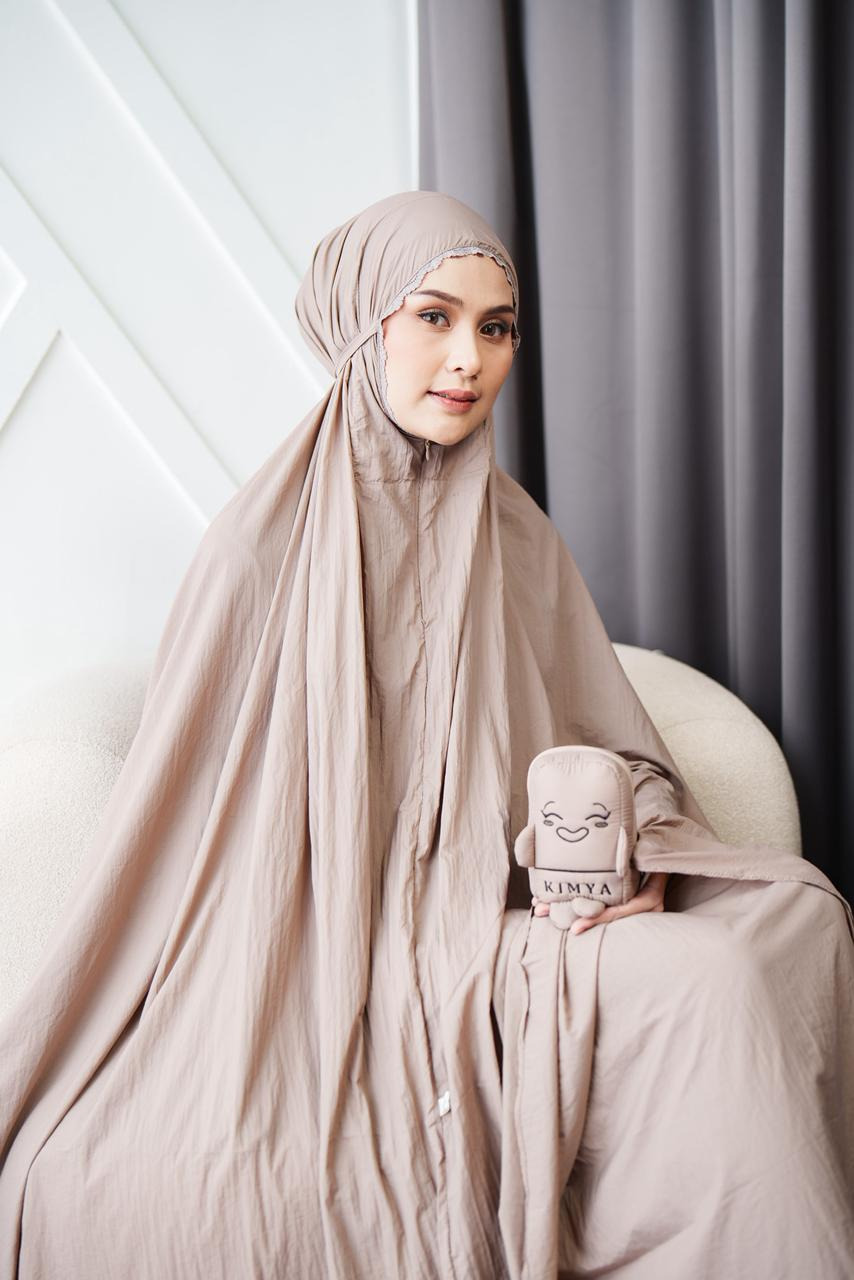 Mukena CHIBI by kimya, style 2 in 1 dengan tas character size jumbo, dengan bahan parasute solite