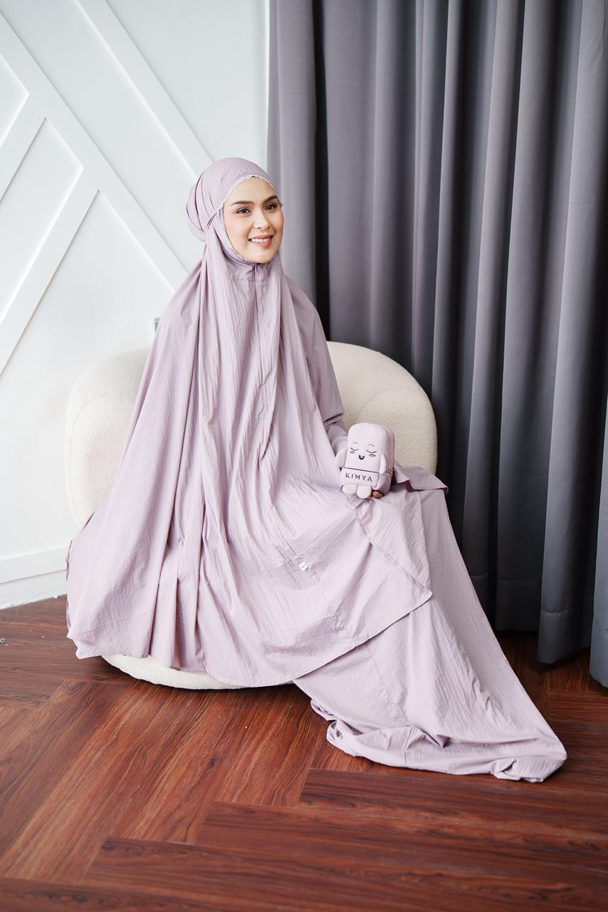 Mukena CHIBI by kimya, style 2 in 1 dengan tas character size jumbo, dengan bahan parasute solite