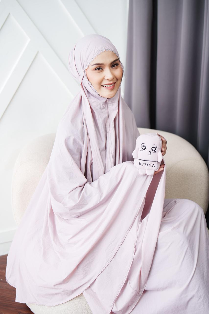 Mukena CHIBI by kimya, style 2 in 1 dengan tas character size jumbo, dengan bahan parasute solite