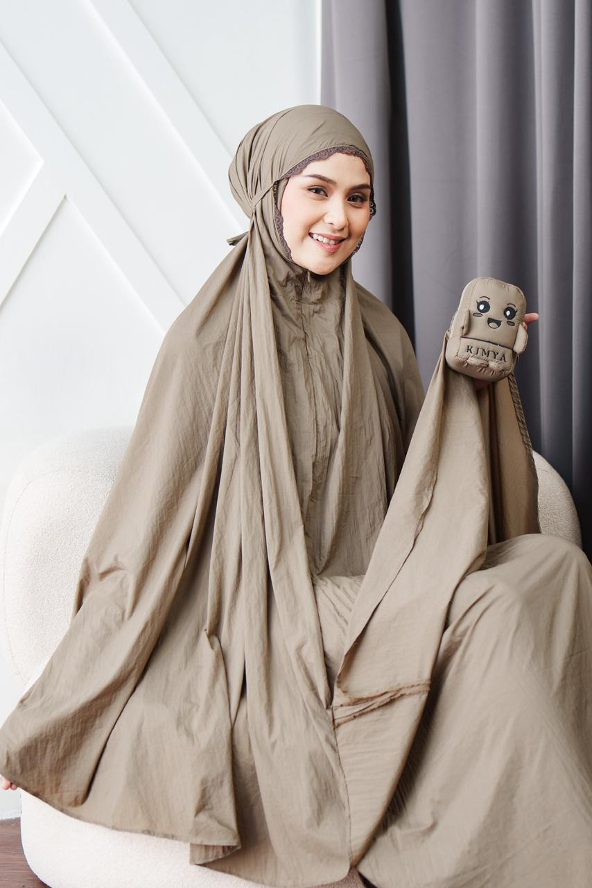 Mukena CHIBI by kimya, style 2 in 1 dengan tas character size jumbo, dengan bahan parasute solite
