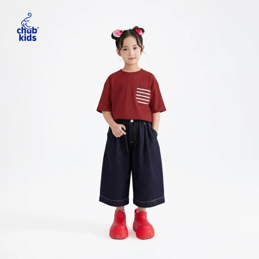 Image of Chubkids - Pocket Striped Series - Reguler Tee - Maroon