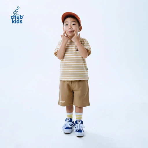 Image of Chubkids - Wildtone Striped Series - Reguler Tee - Beige