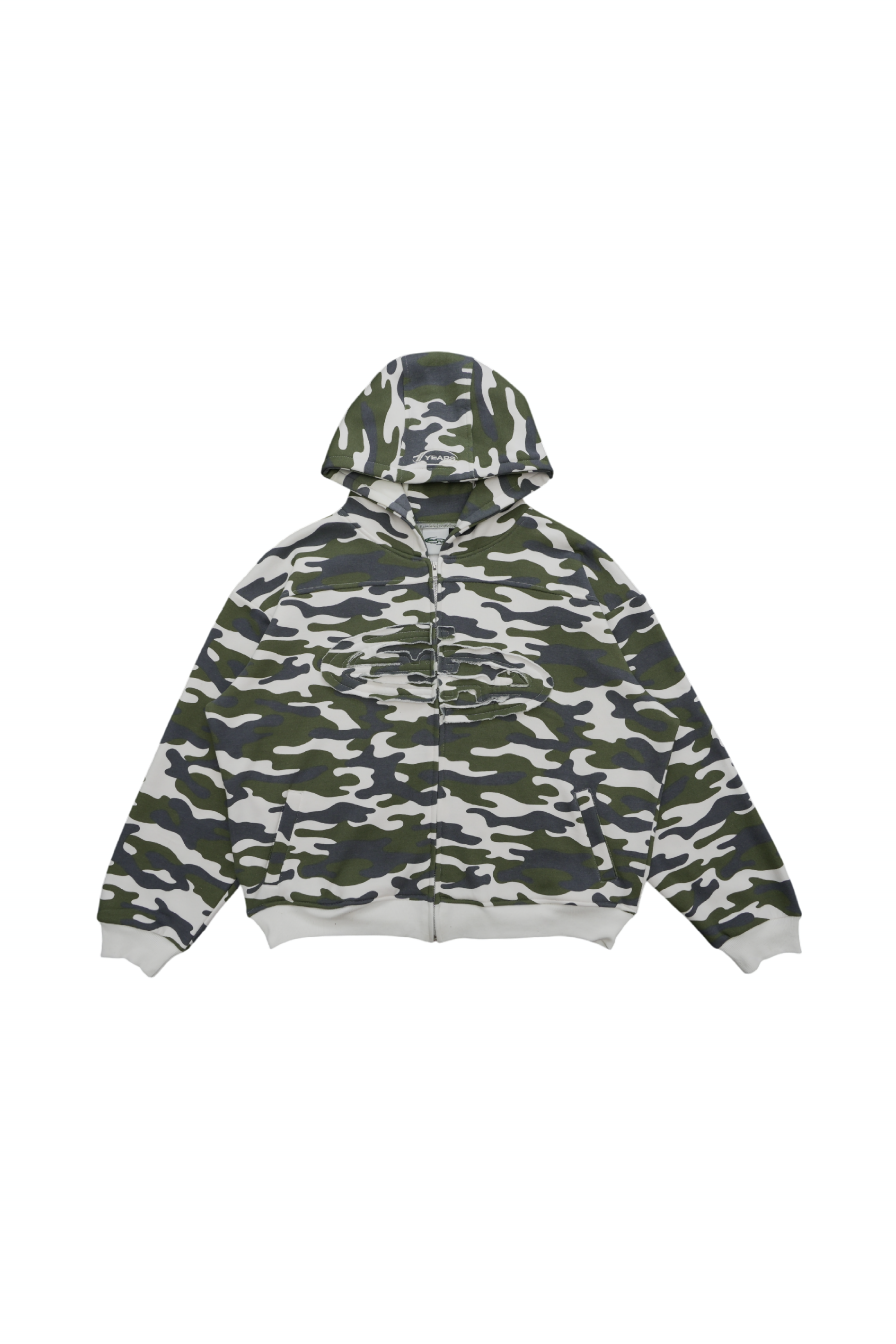 SANR STUDIO HOODIE ZIP DISTRESSED - CAMO