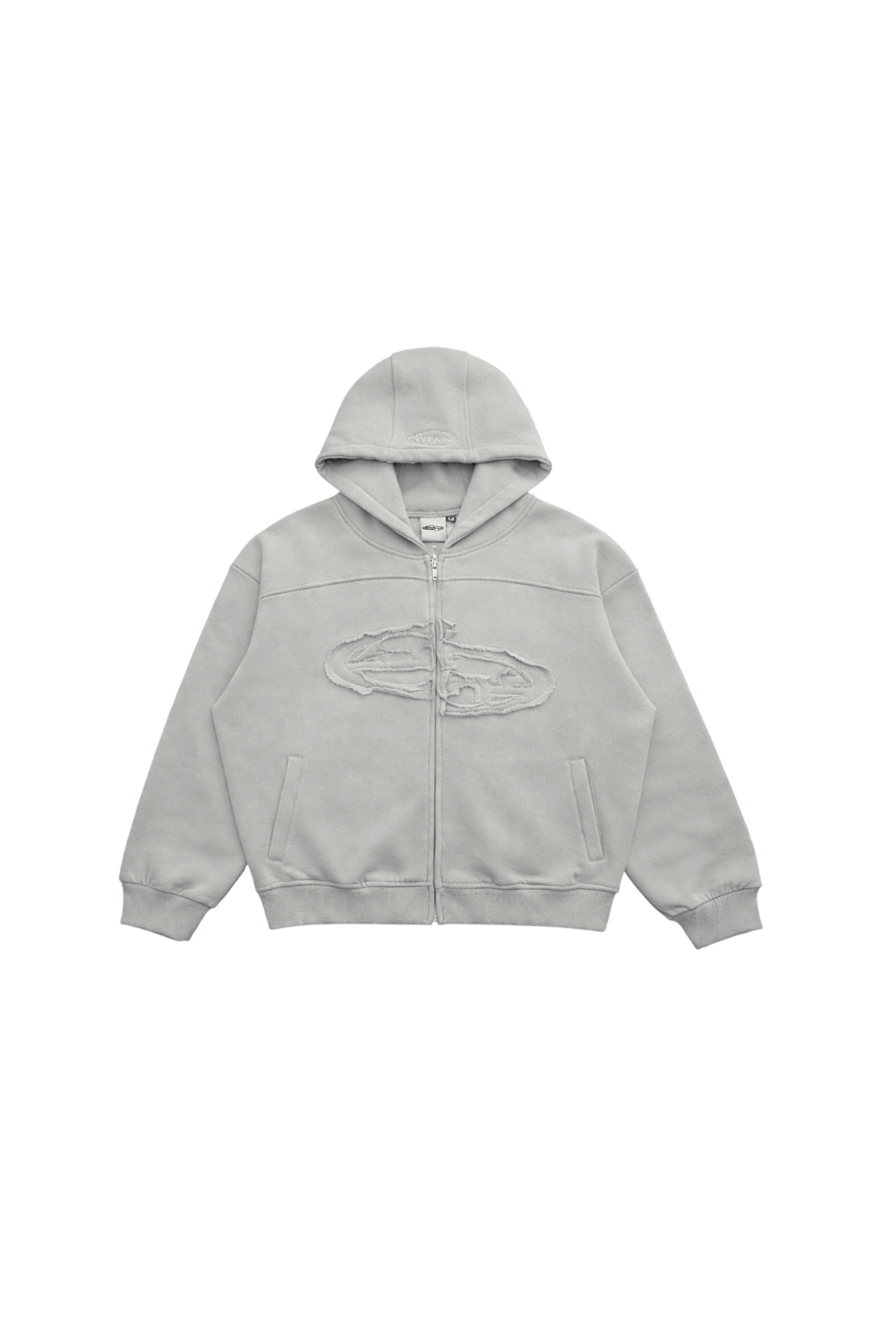 SANR STUDIO HOODIE ZIP DISTRESSED - MISTY