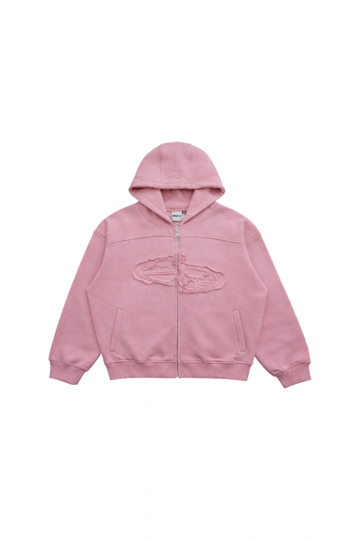 SANR STUDIO HOODIE ZIP DISTRESSED - PINK 1st ANNIVERSARY
