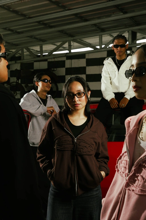 Image of SANR STUDIO HOODIE ZIP DISTRESSED - BROWN 1st ANNIVERSARY