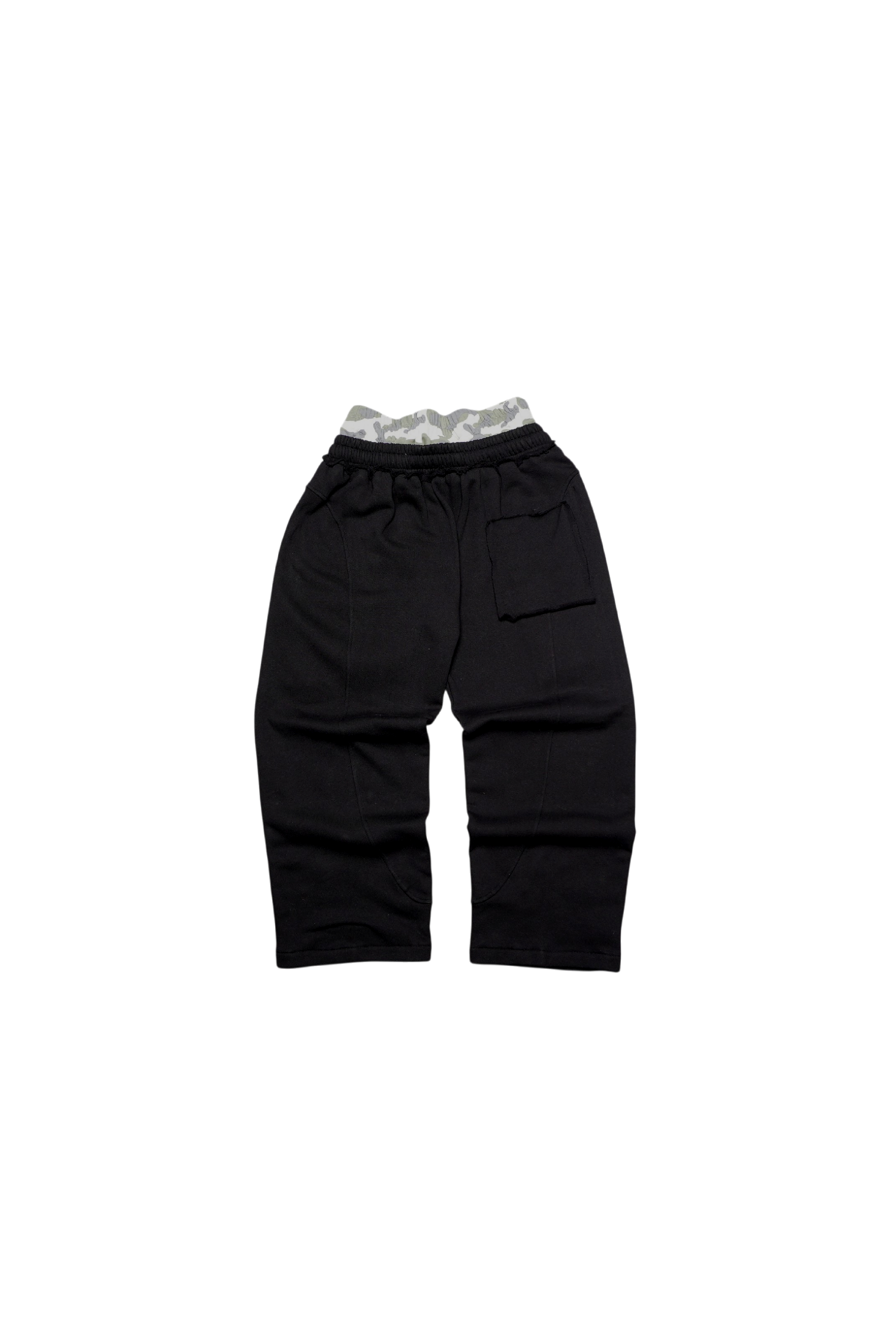 SANR STUDIO SWEATPANTS DOUBLE WAIST CAMO - BLACK
