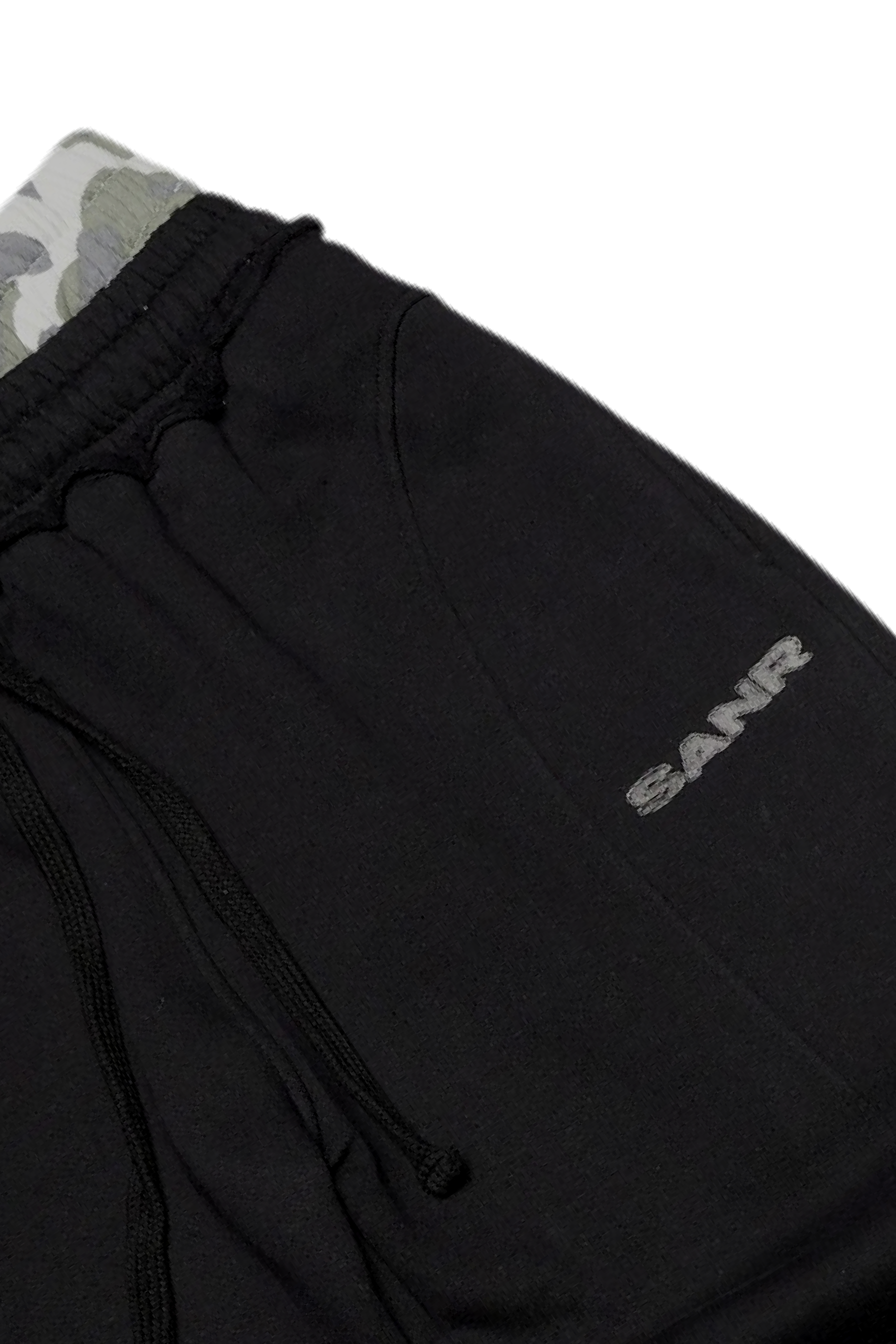 SANR STUDIO SWEATPANTS DOUBLE WAIST CAMO - BLACK