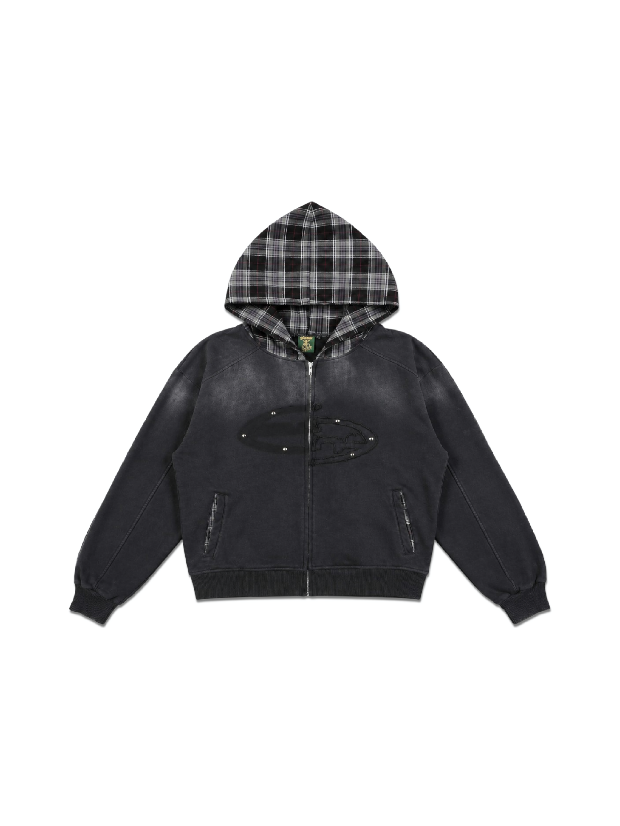 SANR STUDIO ZIPPER UMBRA DISTRESSED - BLACK
