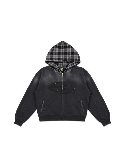 SANR STUDIO ZIPPER UMBRA DISTRESSED - BLACK 