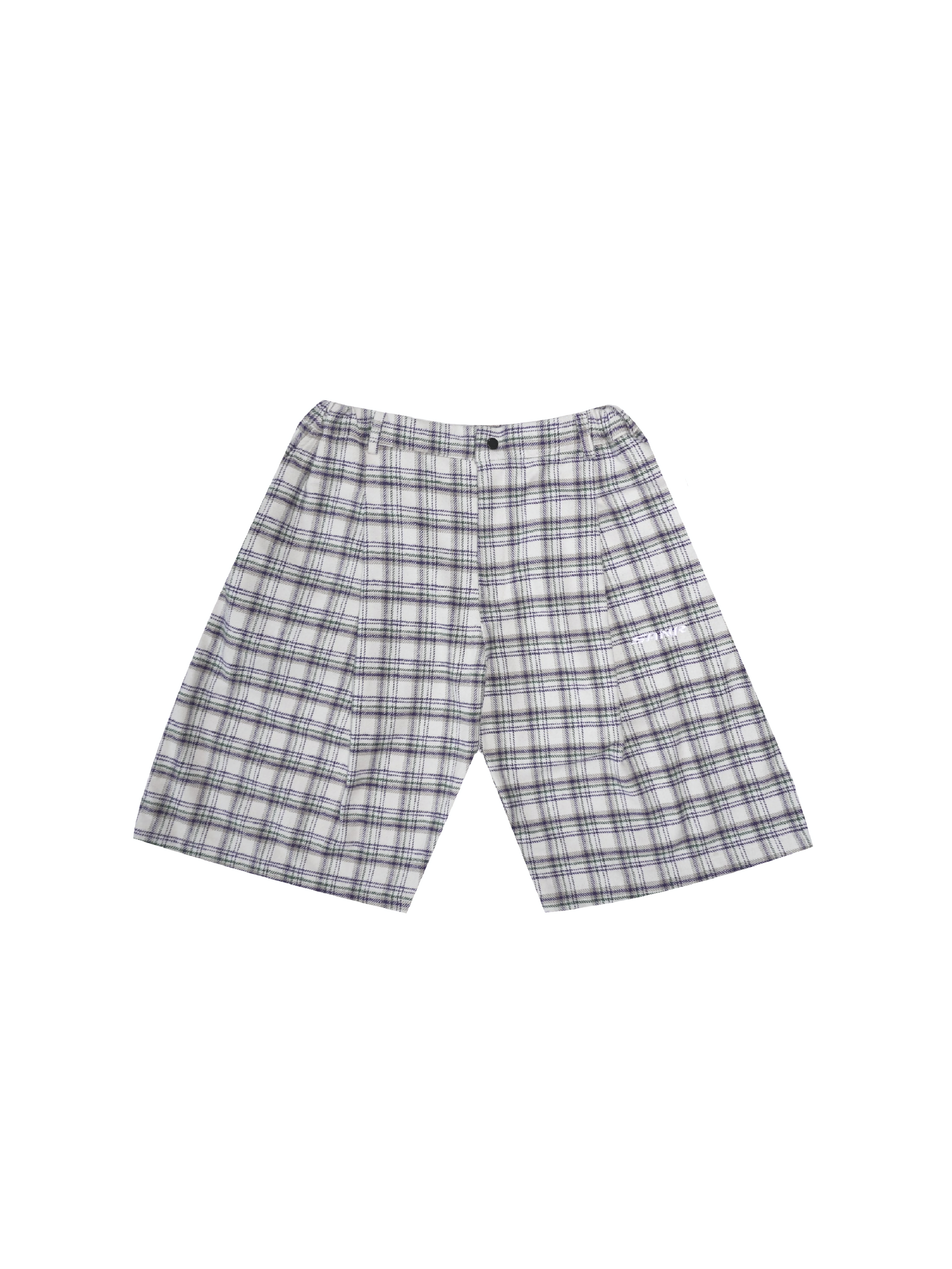 SANR STUDIO PLAID SHORTS - BROKEN WHITE
