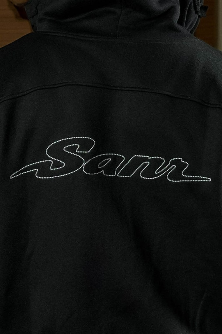 SANR STUDIO FULL ZIP UP HOODIE - BLACK