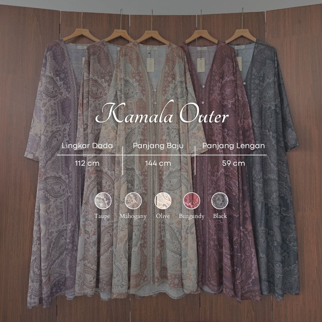 Syiraaswardrobe | Kamala Outer Abaya Wanita Premium Motif Cashmere Free Pashmina