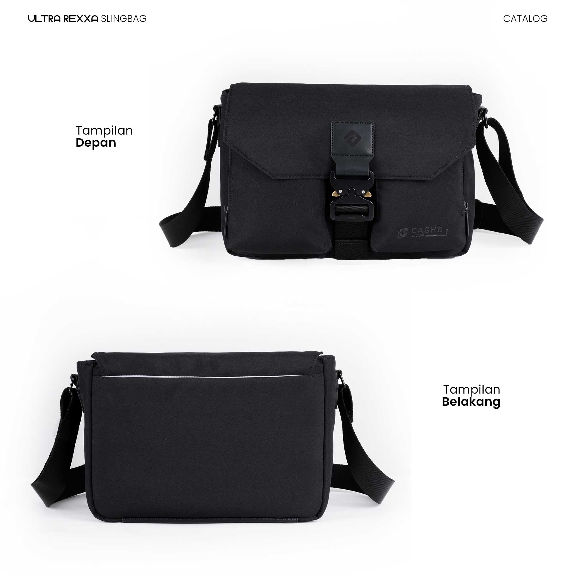 CAGHO I Ultra Rexxa Slingbag I Tas Pria Selempang Eksklusif Unisex Multifungsi I Tahan Air Bara Api