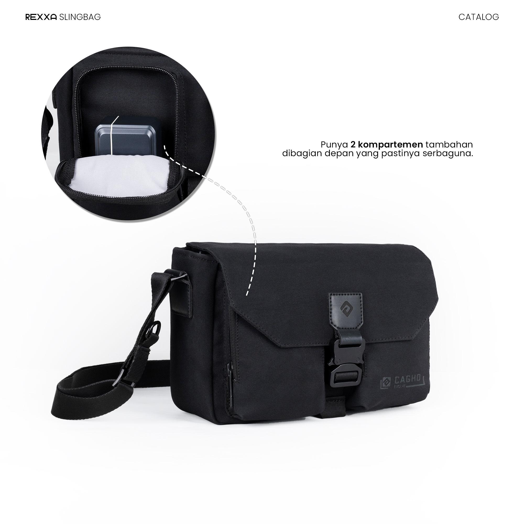 CAGHO I Rexxa Slingbag I Tas Pria Selempang Eksklusif Unisex Multifungsi I Tahan Air Bara Api