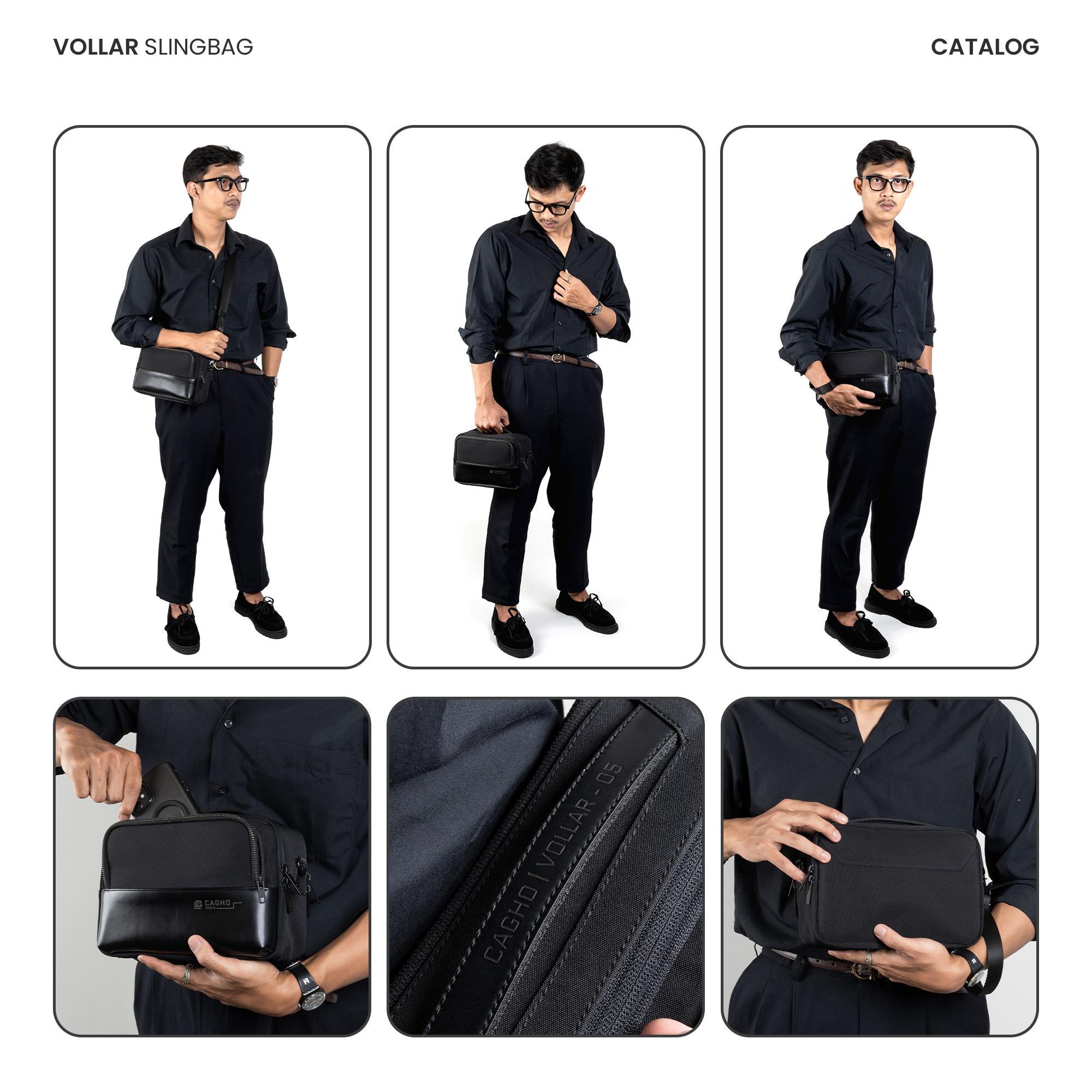 CAGHO | VOLLAR Slingbag I Handbag I Clutch I Tas Selempang Pria Wanita I Tahan Air Tahan Bara Api