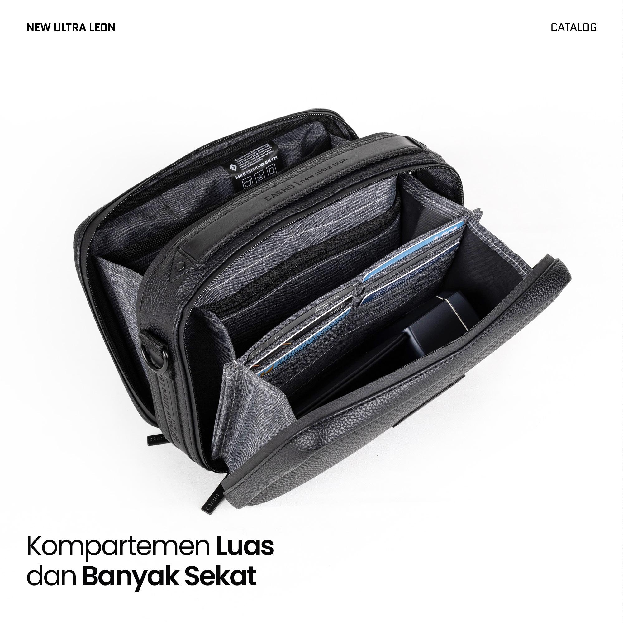 CAGHO New Ultra Leon Tas Selempang Pria Waterproof Handbag Clutch Slingbag Anti Air Tahan Bara Api