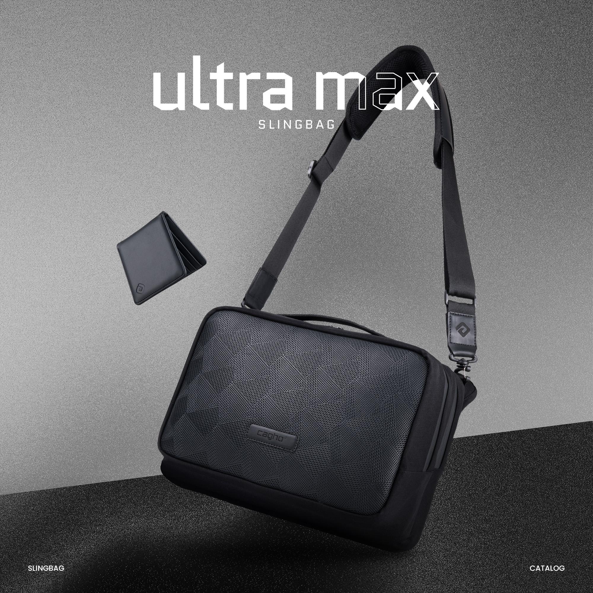 CAGHO I Slingbag Ultra Max I Tas Selempang Pria I Slingbag Tahan Air I Tas Ipad 13 inch Anti Bara l Tas Kerja