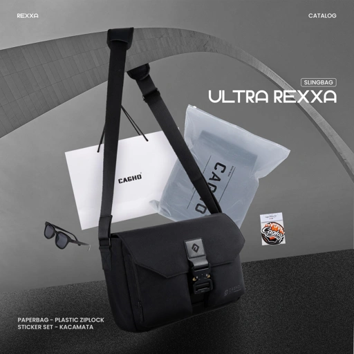 CAGHO I Ultra Rexxa Slingbag I Tas Pria Selempang Eksklusif Unisex Multifungsi I Tahan Air Bara Api