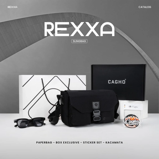 CAGHO I Rexxa Slingbag I Tas Pria Selempang Eksklusif Unisex Multifungsi I Tahan Air Bara Api