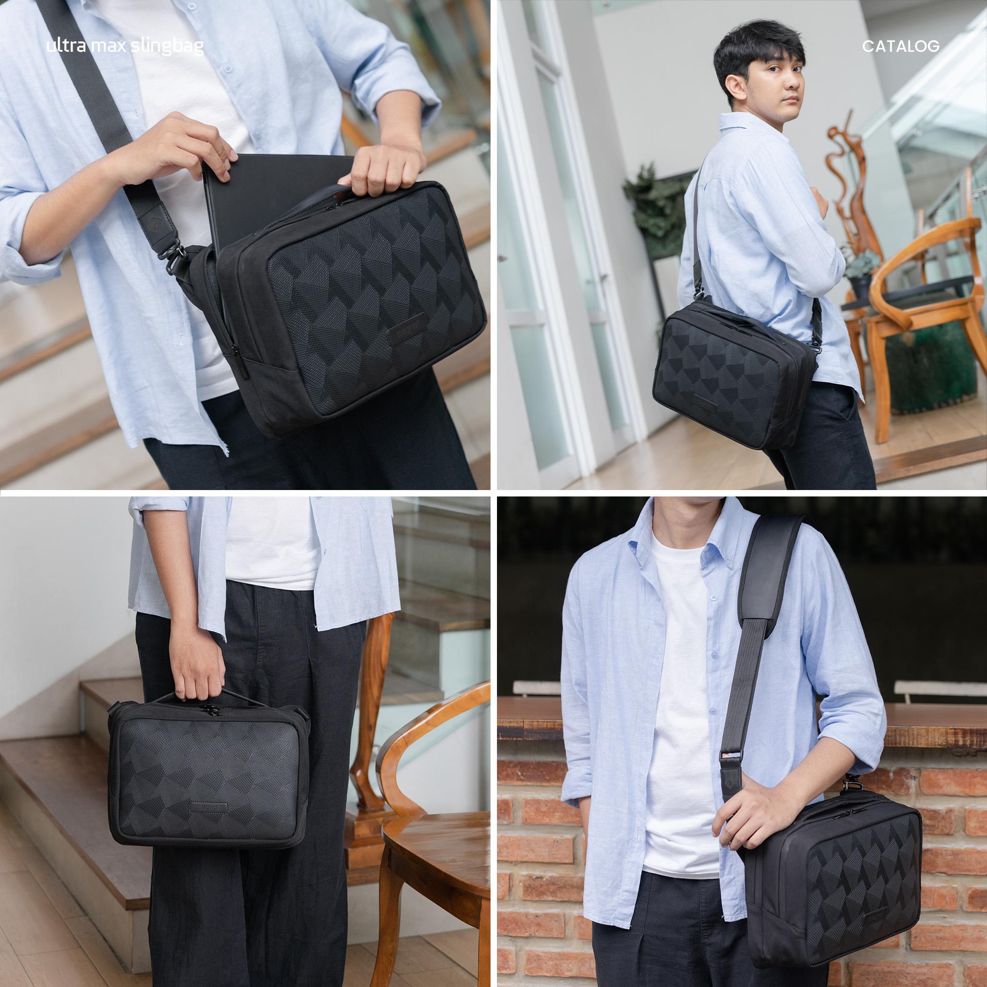 CAGHO I Slingbag Ultra Max I Tas Selempang Pria I Slingbag Tahan Air I Tas Ipad 13 inch Anti Bara l Tas Kerja