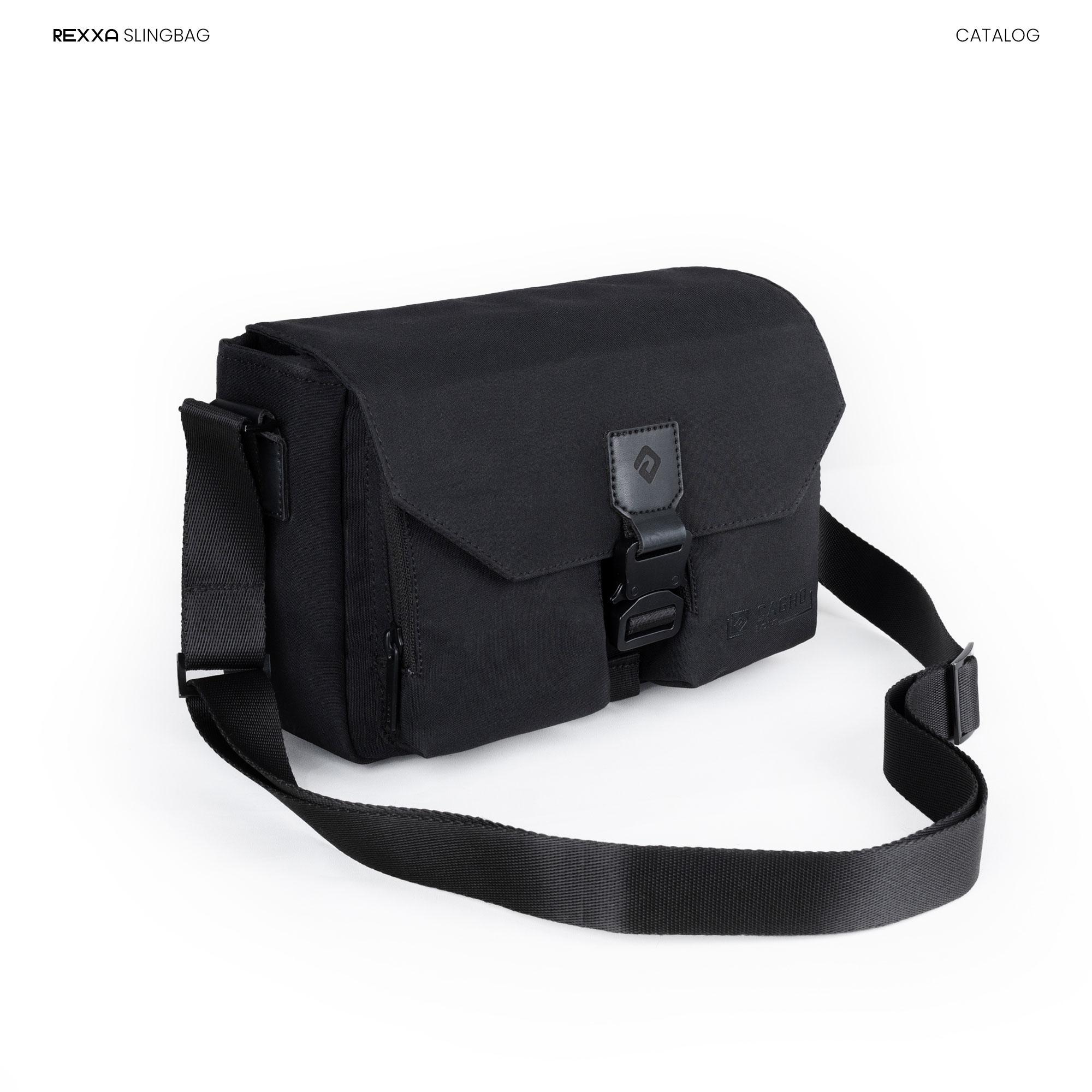 CAGHO I Rexxa Slingbag I Tas Pria Selempang Eksklusif Unisex Multifungsi I Tahan Air Bara Api