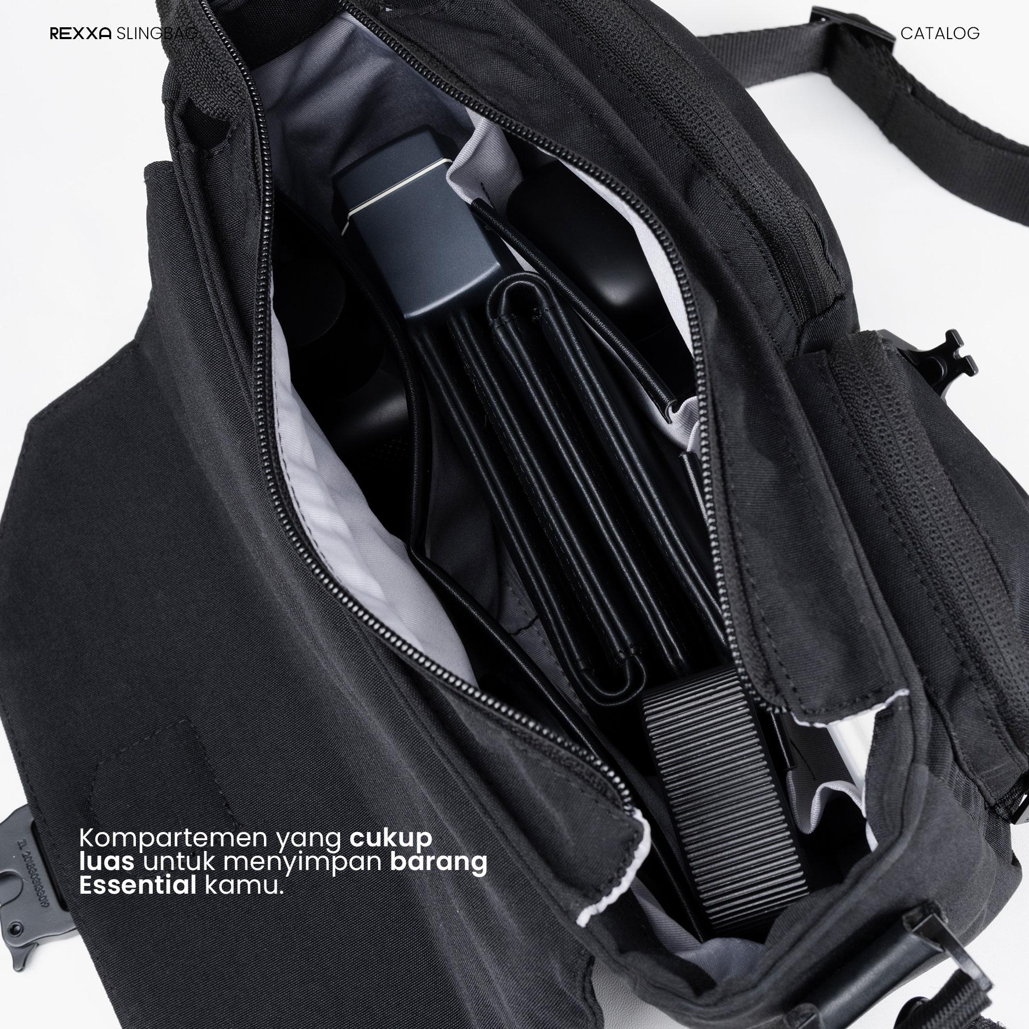 CAGHO I Rexxa Slingbag I Tas Pria Selempang Eksklusif Unisex Multifungsi I Tahan Air Bara Api