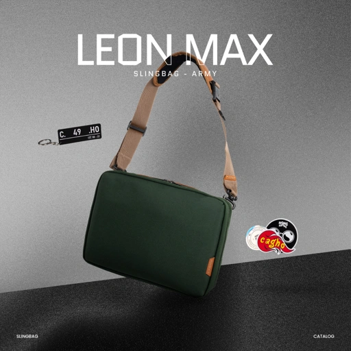 Image of LEON MAX Slingbag Messenger - Army