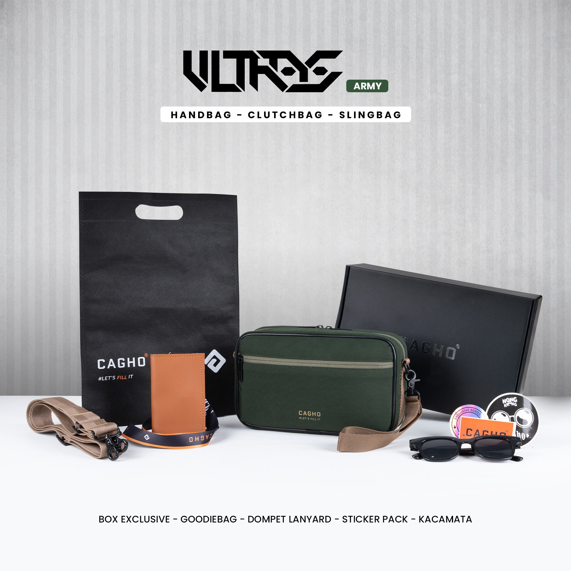 CAGHO l ULTRAS ARMY Color Series I Handbag I Slingbag I Clutch Bag I Anti Air I Anti Bara