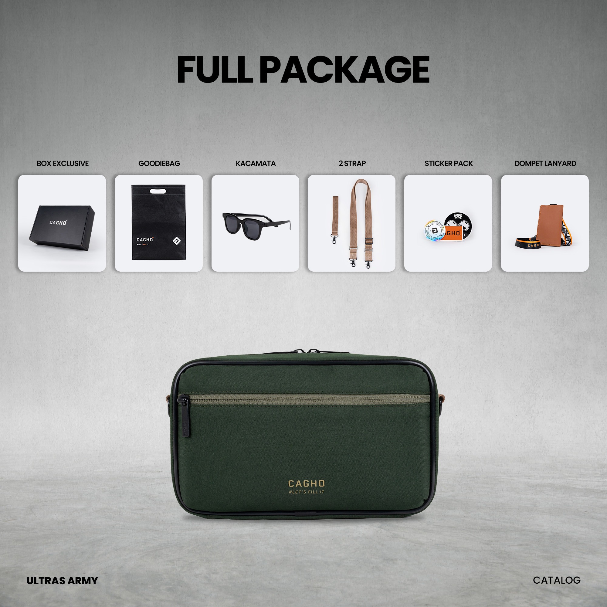 CAGHO l ULTRAS ARMY Color Series I Handbag I Slingbag I Clutch Bag I Anti Air I Anti Bara