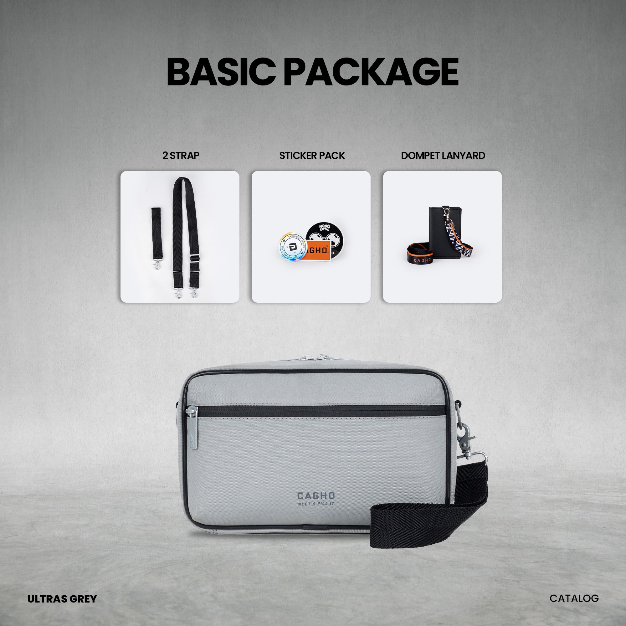 CAGHO l ULTRAS GREY Color Series I Handbag I Slingbag I Clutch Bag I Anti Air I Anti Bara