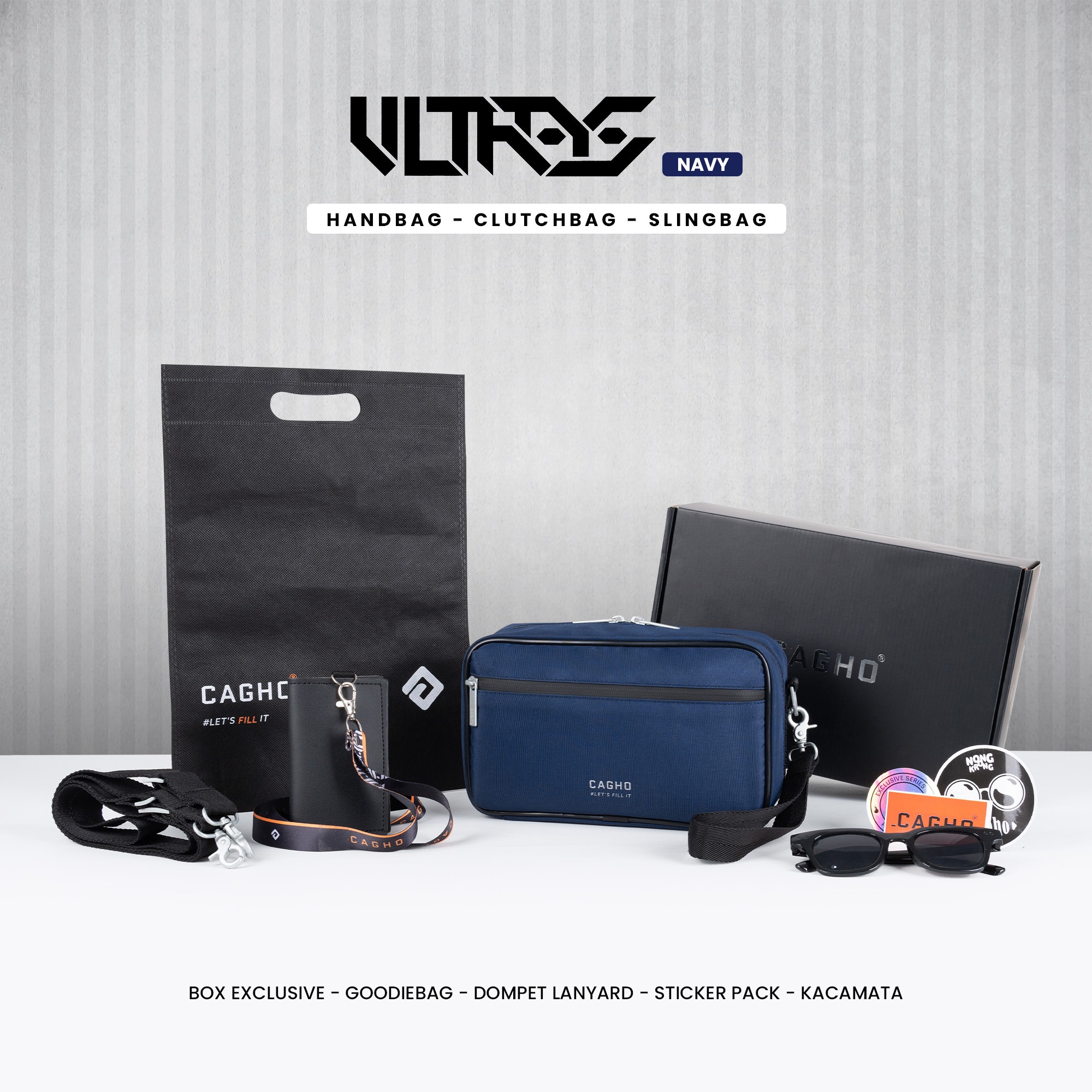 CAGHO l ULTRAS NAVY Color Series I Handbag I Slingbag I Clutch Bag I Anti Air I Anti Bara