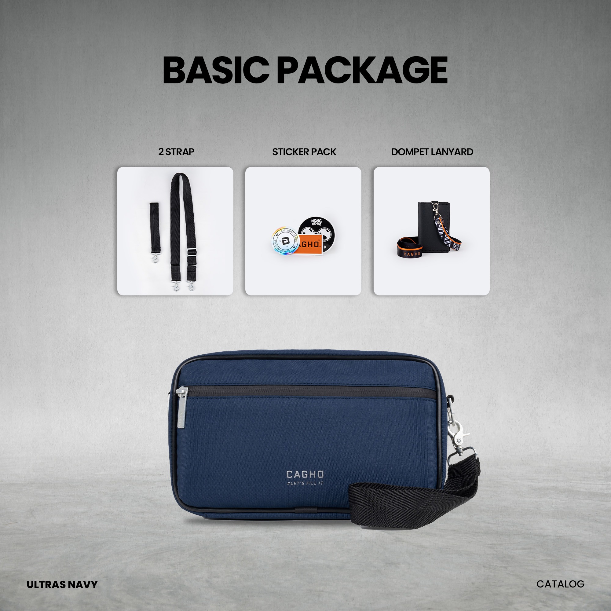 CAGHO l ULTRAS NAVY Color Series I Handbag I Slingbag I Clutch Bag I Anti Air I Anti Bara