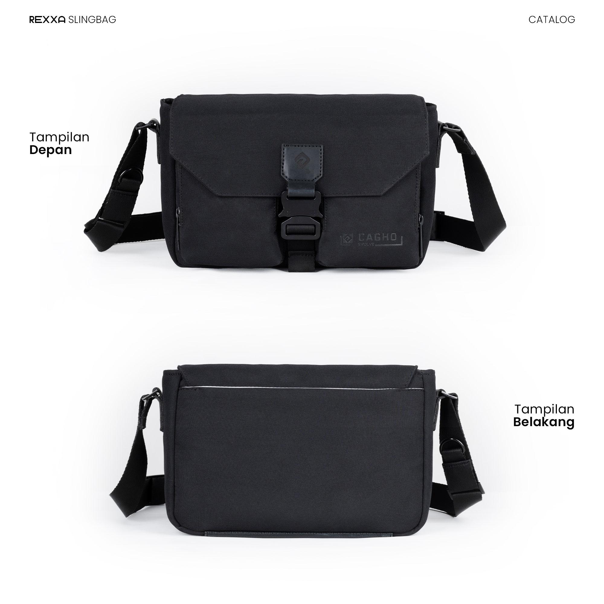 CAGHO I Rexxa Slingbag I Tas Pria Selempang Eksklusif Unisex Multifungsi I Tahan Air Bara Api