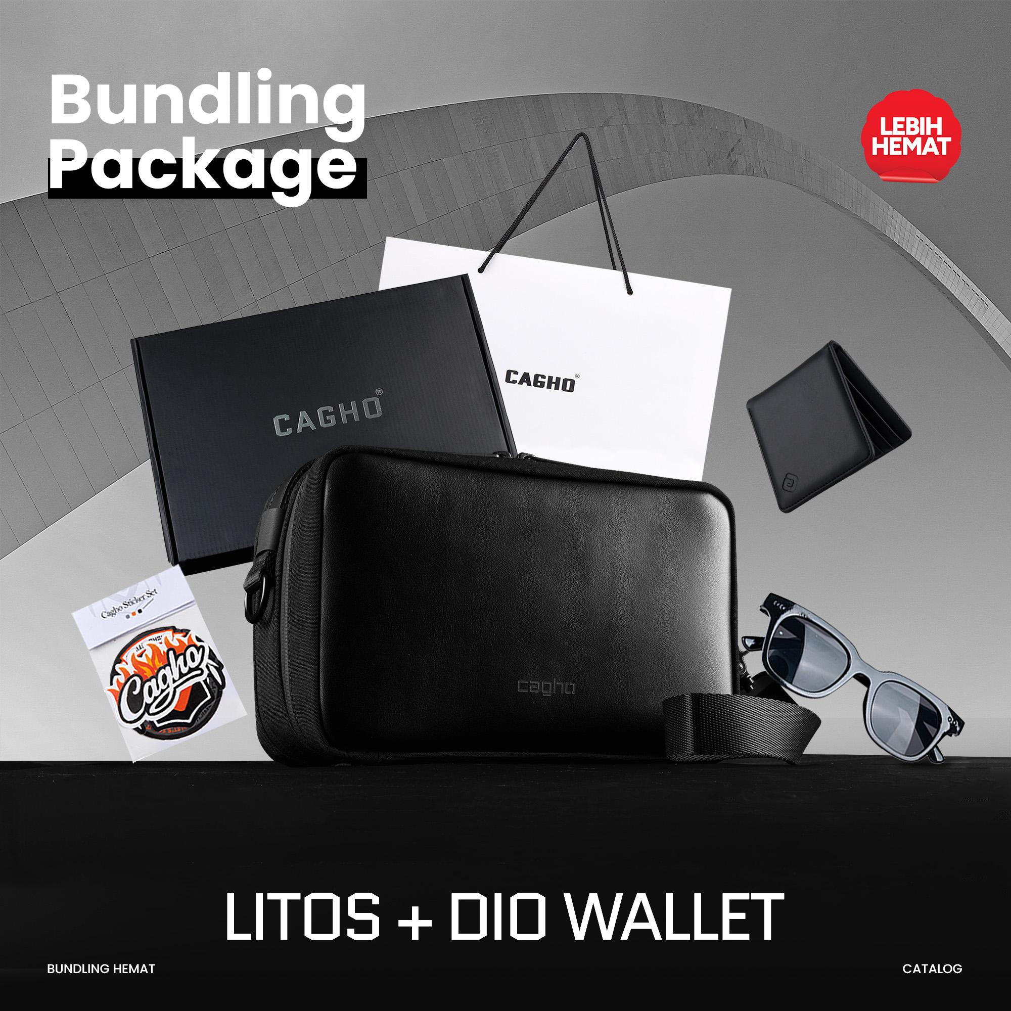 CAGHO | Bundling Gift Set | Litos Handbag X Dompet Dio | Tas Selempang Pria Wanita Kado Cowok