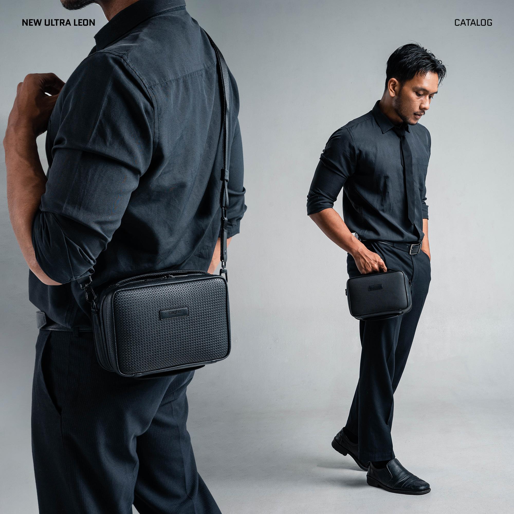 CAGHO New Ultra Leon Tas Selempang Pria Waterproof Handbag Clutch Slingbag Anti Air Tahan Bara Api