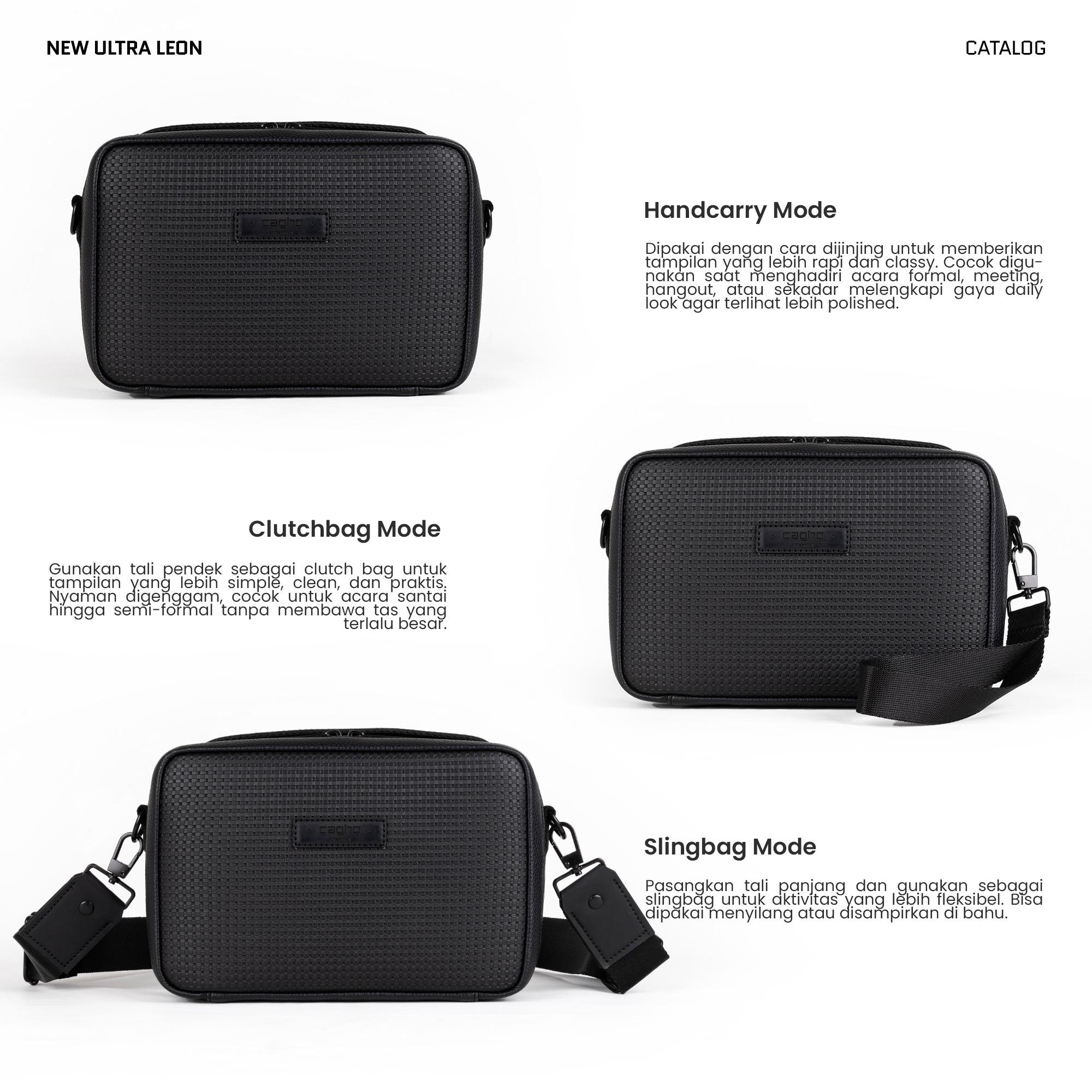 CAGHO New Ultra Leon Tas Selempang Pria Waterproof Handbag Clutch Slingbag Anti Air Tahan Bara Api