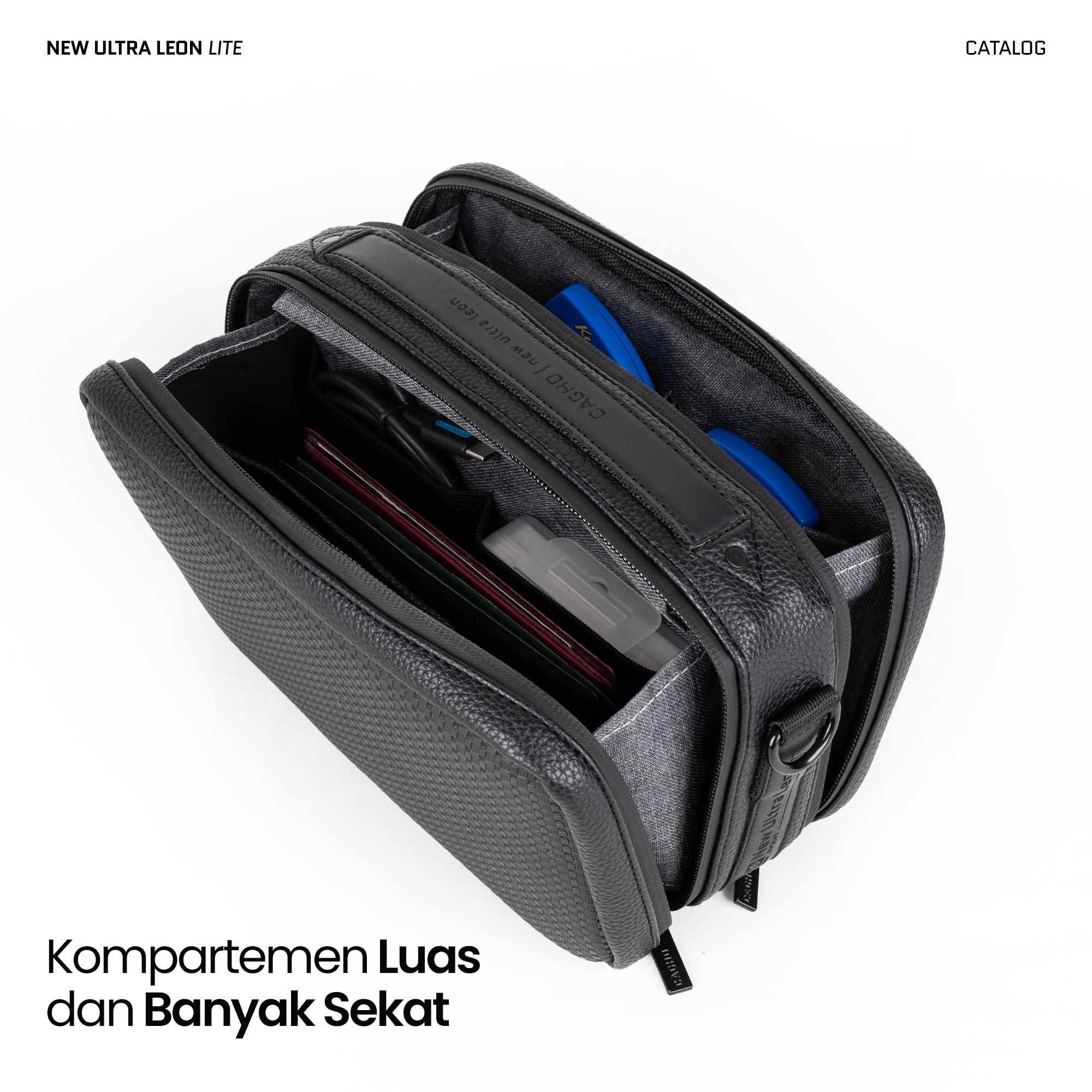 CAGHO New Ultra Leon LITE Tas Selempang Pria Handbag Clutch Slingbag Waterproof Tahan Bara Api