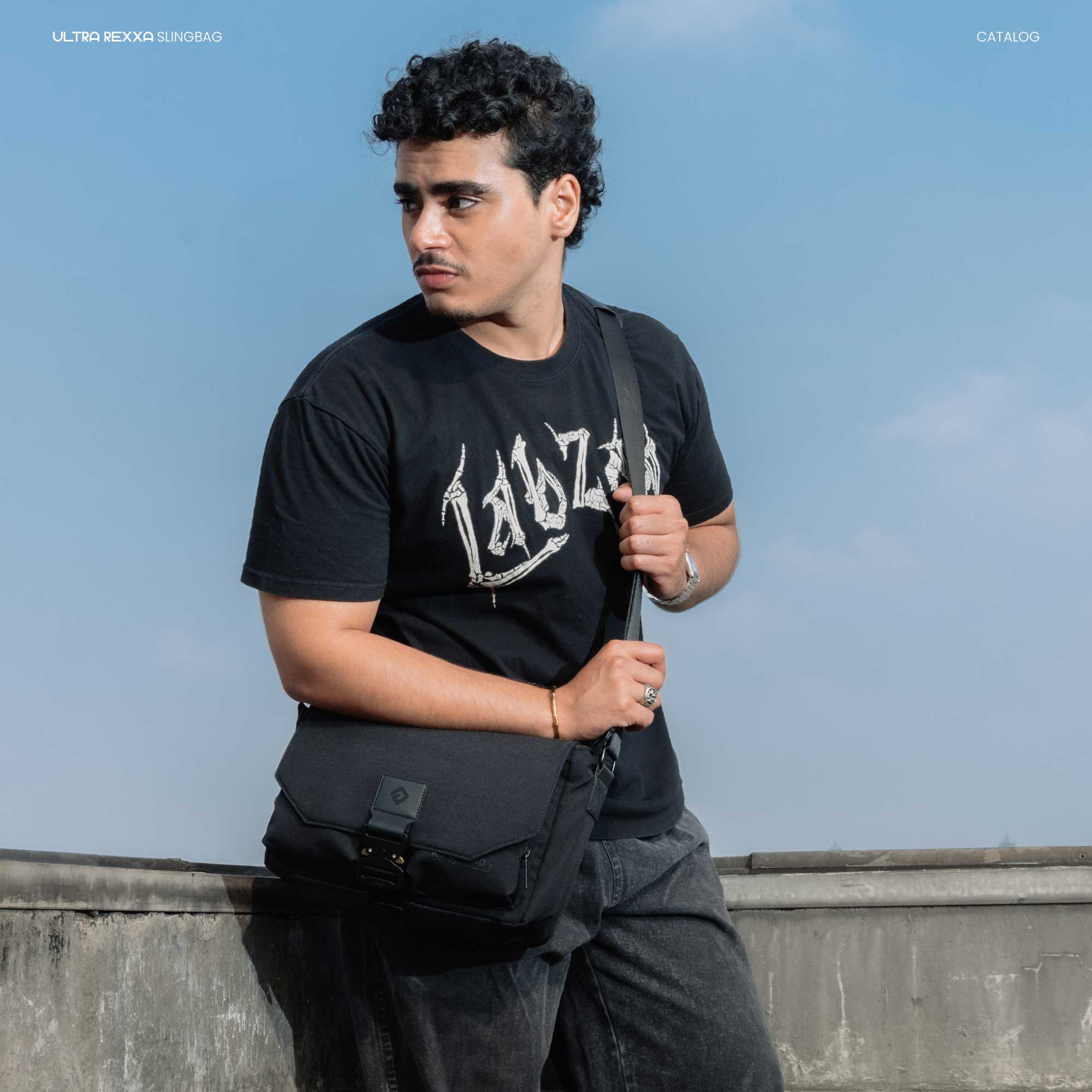 CAGHO I Ultra Rexxa Slingbag I Tas Pria Selempang Eksklusif Unisex Multifungsi I Tahan Air Bara Api