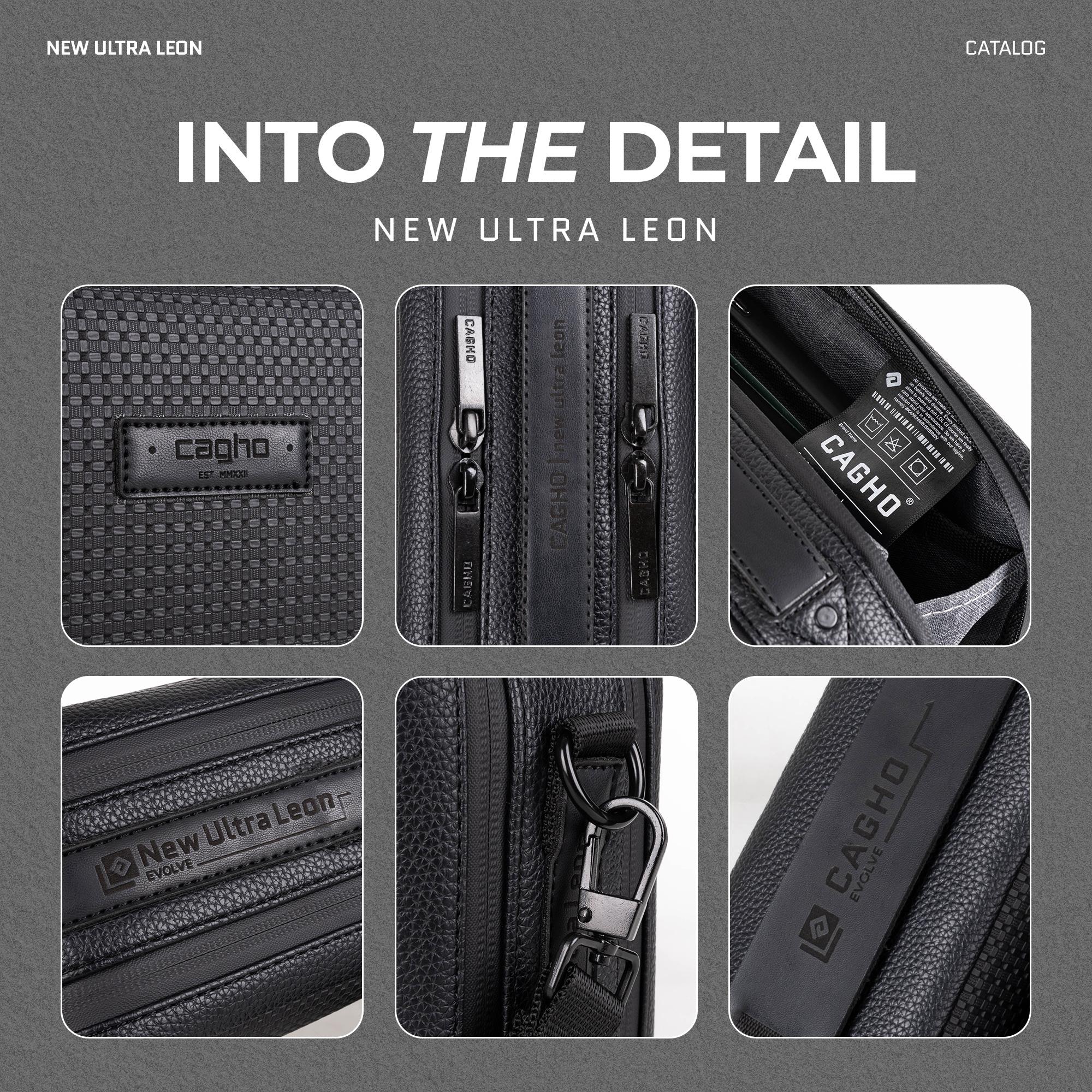 CAGHO New Ultra Leon Tas Selempang Pria Waterproof Handbag Clutch Slingbag Anti Air Tahan Bara Api