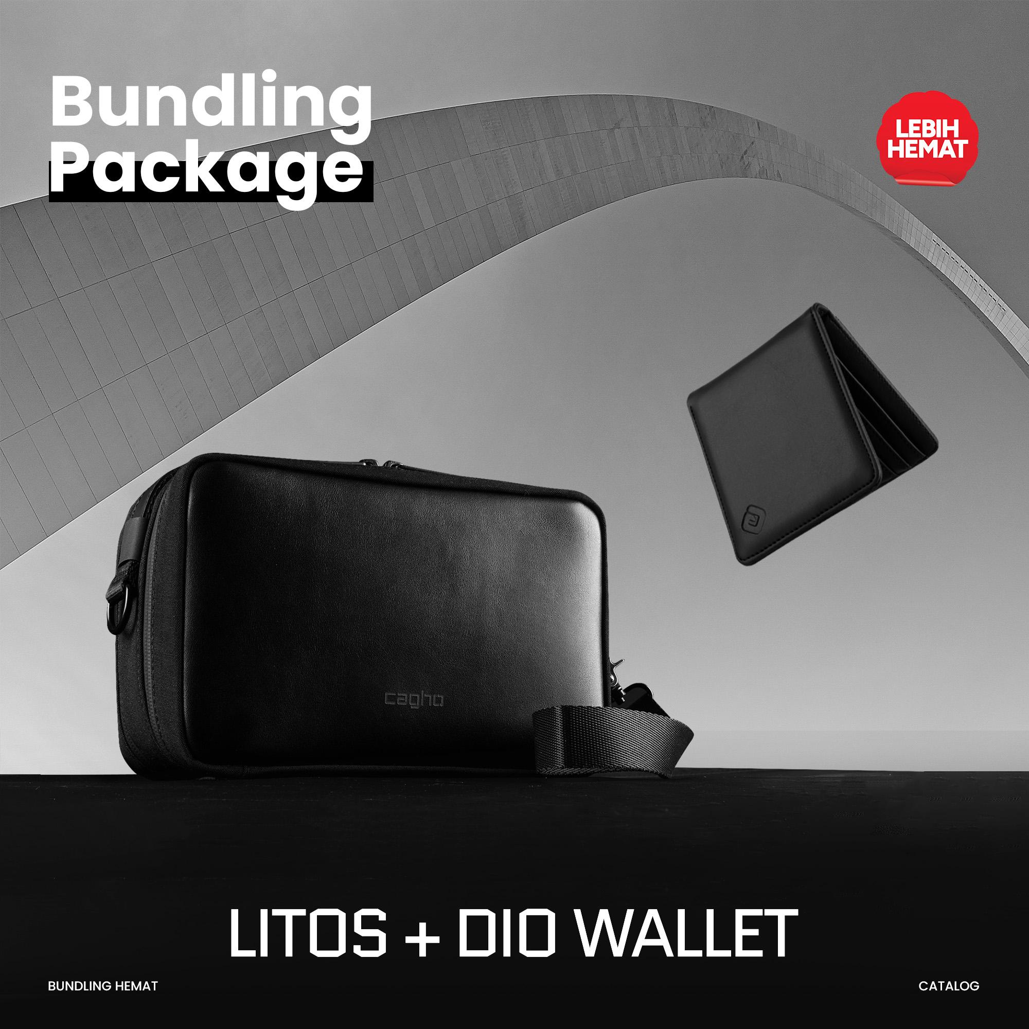 CAGHO | Bundling Gift Set | Litos Handbag X Dompet Dio | Tas Selempang Pria Wanita Kado Cowok