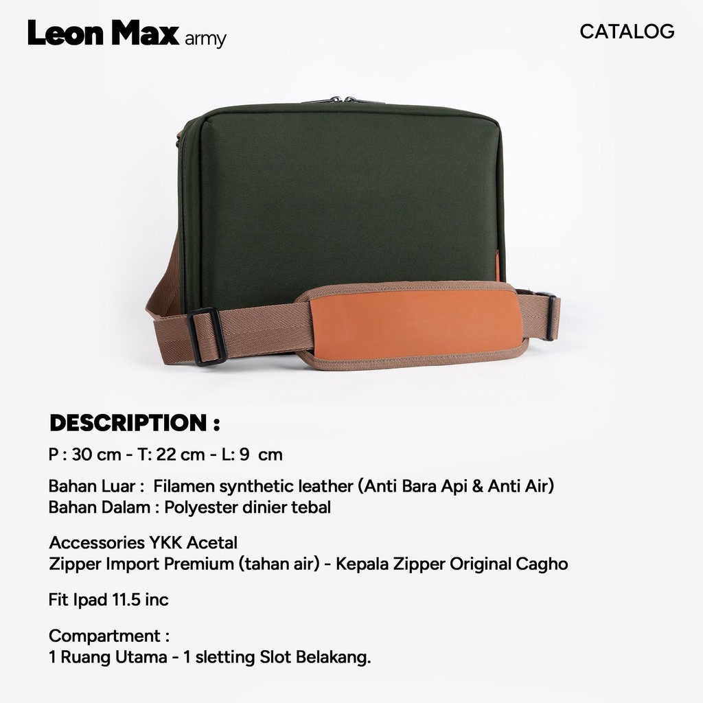 LEON MAX Slingbag Messenger - Army