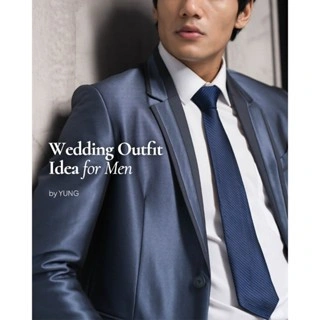 Image of Jas Pria Pengantin Formal Setelan Semi Wool Glossy Blazer Wedding - YUNG