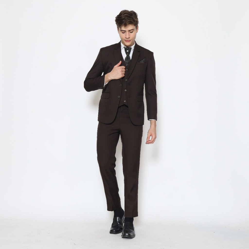 YUNG Jas Pria BIG SIZE Setelan Jas Semi Wool Doff - Jas Pengantin Formal Slimfit