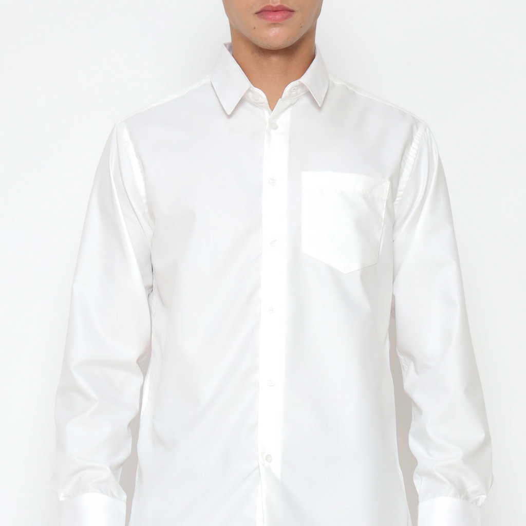 Kemeja Pria Polos Lengan Panjang Bahan superfine cotton - YUNG
