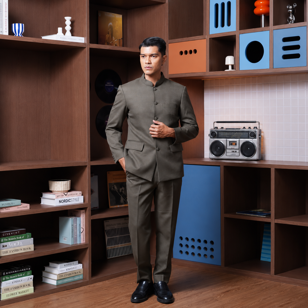 Setelan Beskap Shanghai Royale Semiwool 4 way stretch - YUNG