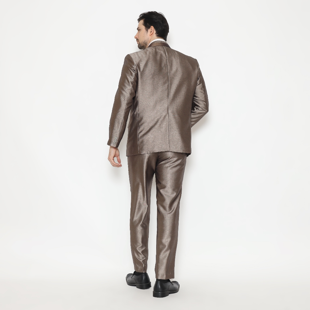 Setelan Jas Semi Wool Luxury Fold Jas Pengantin Formal Slimfit - YUNG